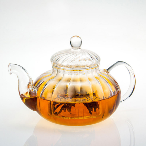 Clear Glass Tea Kettle with Removable Infuser High Borosilicate Tea Kettle  600ml 