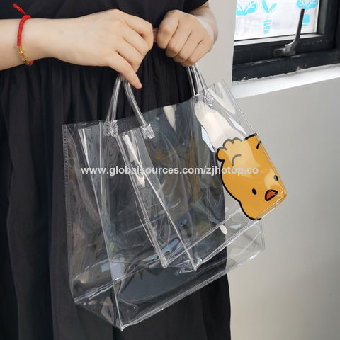 PVC Plastic Gift Wrap Bags Clear Gift Bags with Handles Plastic Tote  Transparent Shopping Bags - China Tote Bags and Shopping Bag price