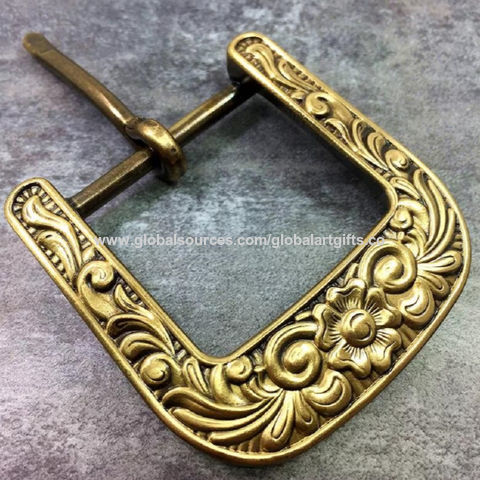 Source Manufacture Metal Buckle Gold Engraved Belt Buckle Types of