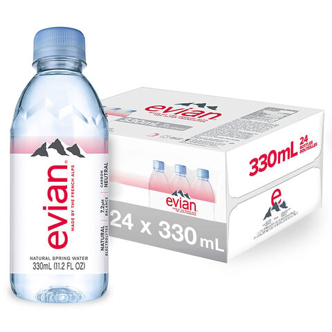 evian® 330 mL Glass Bottled Water