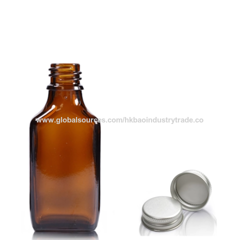 Buy Wholesale China 30ml Amber Glass Rectangular Bottle & Aluminium Cap ...