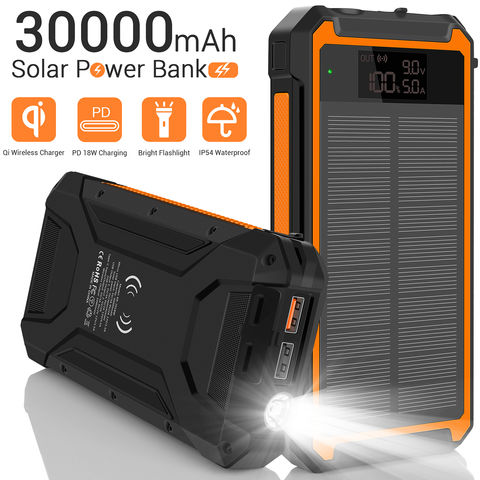 30000mah Solar Charger Portable LED Outdoor Power Bank with