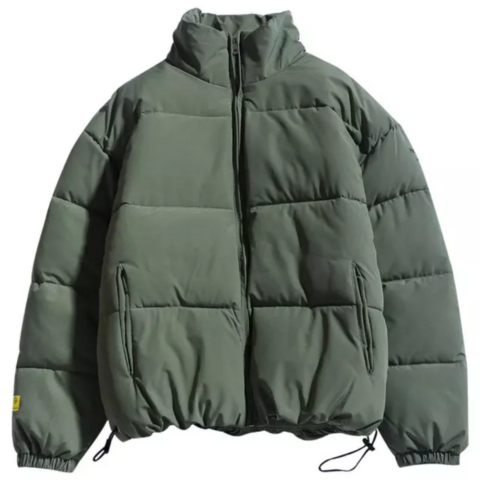 Men's Down Jackets & Coats Puffer Solid Coat Shiny Reflective Cotton Padded  Hooded Trendy Plus Size Bubble Jacket For Men