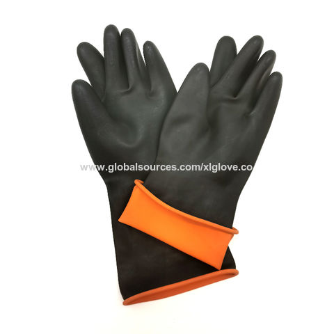 Chemical Resistant Gloves Heavy Duty Industrial Rubber Gloves