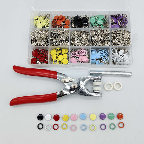 50Set Snap Fastener Kit Snaps Button Tool Stainless Steel for