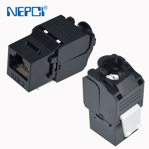 Cat6 LAN Joiner Coupler Coupling Snap-In Jack for Keystone Wall Plate Black 