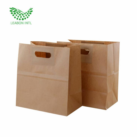 Buy Wholesale China Takeout Die Cut Handle Kraft Paper Tote Bags ...