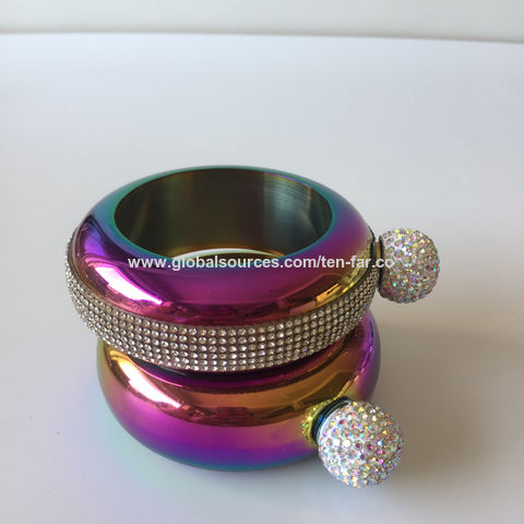 3.5oz Flask Hip Bracelet Bangle Alcohol Whisky