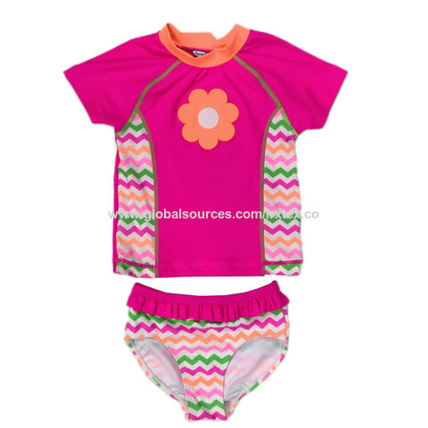 Buy Wholesale China Oem Children's Rashguards Girls Two Piece Ruffles ...