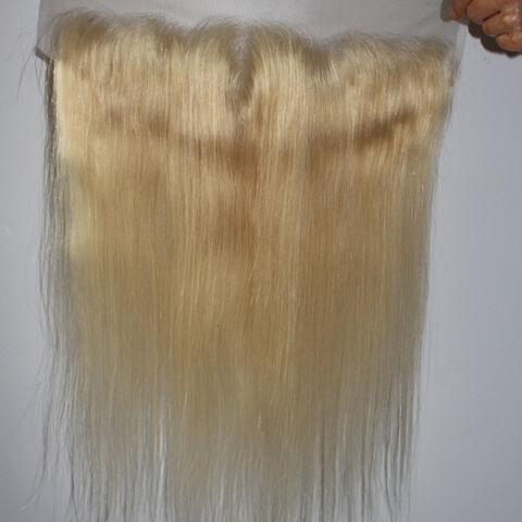 Extensiones de cabello humano con cierre, cabello virgen rubio 613 con cierre frontal alineado a la cutícula for sale at factory direct price