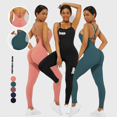 Women's Jumpsuit Onesie Workout Sets Bodysuit Yoga Fitness Gym Workout Tummy  Control Butt Lift Breathable Sport Activewear