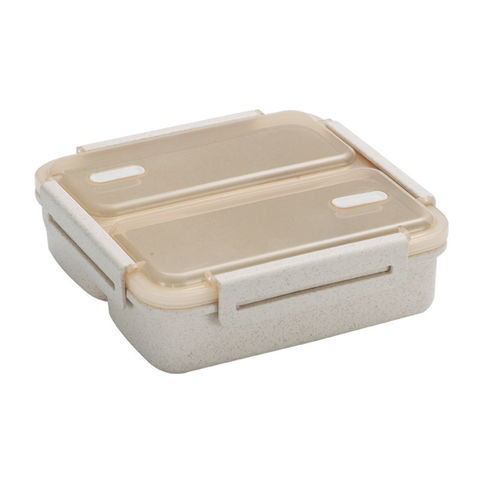 Wheat straw lunch box student lunch box multi-layer lunch box plastic  storage box custom lunch box microwave tableware 