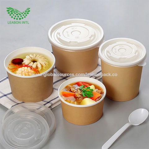 Disposable Heavy Duty Kraft Paper Soup Containers Factory - China