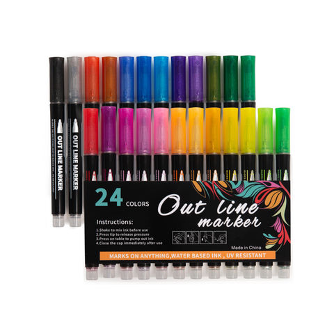 60 Colors Dual-tip Marker Set With Durable High-capacity Ink For School,  Painting, Sketching, Art Design