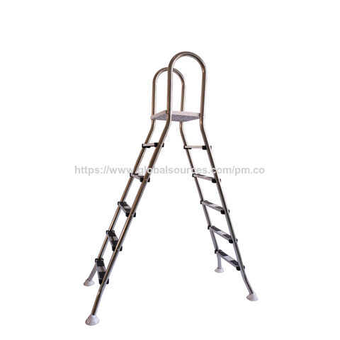 Escalera de piscina elevada de acero inoxidable de 5 peldaños de alta calidad para piscinas sobre el suelo - Venta directa de fábrica for sale at factory direct price
