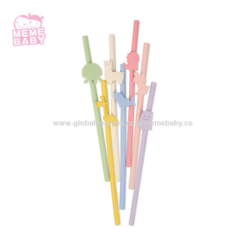 Wholesale Custom Logo Reusable Drinking Straws Silicone Collapsible St