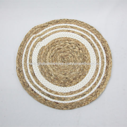 Eco Friendly Woven Straw Placemats, Round Straw Table Mats