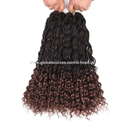 Goddess Wavy Senegalese Twist Crochet Braiding Hair Extensions with Curly  Ends Ombre - China Senegalese Twist Crochet Hair and Senegalese Twist price