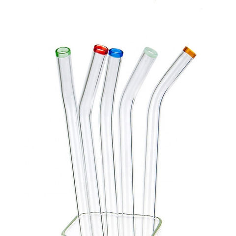 Extra Thick Reusable Drinking Glass Straws 8 Pack