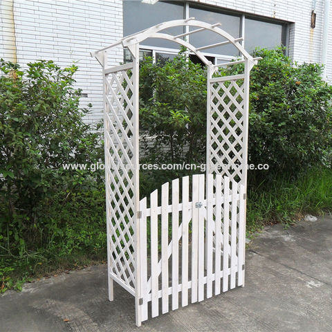 Details about   New Solid Wood Garden Arch w/ Gate Outdoor Arbor Plant Climbing Support 