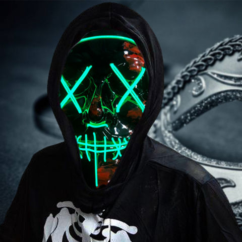 Masque d'Halloween - Masque LED - Masque avec lumière - Vêtements de fête -  Vêtements