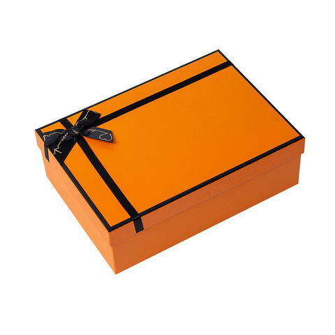 Compre Caja De Regalo De Lujo Cajas De Regalo Naranja Con Tapa Y