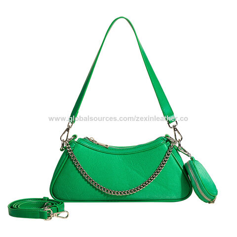 Fashionable And Elegant Solid Color Pleated Embossed Pu Leather Women's  Shoulder Bag