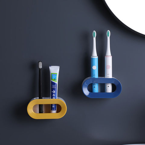 Toothbrush Holders for Bathrooms - Upgrade Wall Mounted Toothbrush Holder  with Toothpaste Dispenser -Large Tray, Cosmetic Drawer