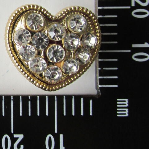 Botão em forma de coração com strass para atacado for sale at factory direct price