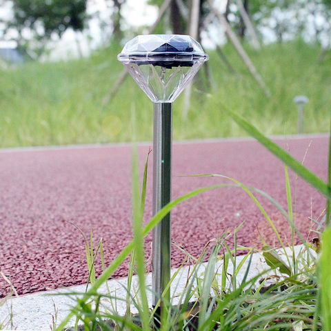 Diamond Stake Solar Powered LED Walkway Pathway Garden Lawn Decor Outdoor Lamps