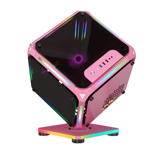 SAMA هيكل MATX جذاب، هيكل سريع للشركات الناشئة، هيكل كمبيوتر مكتبي بشريط إضاءة LED للألعاب