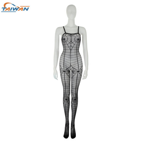 Netz-Bodystocking mit Spinnenmuster