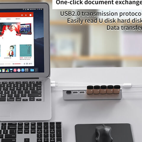 Hub USB 2.0 Multiporto de Alta Velocidade com 8 Portas USB 3.0, Interruptor Liga/Desliga, Divisor USB Portátil para Laptop