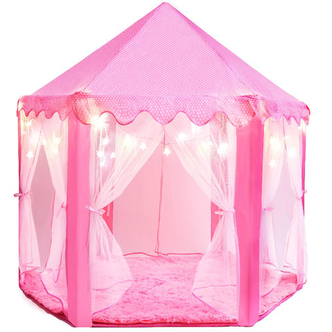 Benebomo Childrens Teepee,Kids Play tent,Childrens tent,Play tent house Princess castle,Indoor,Outdoor,Baby Toy House,Infant toys tent Pink