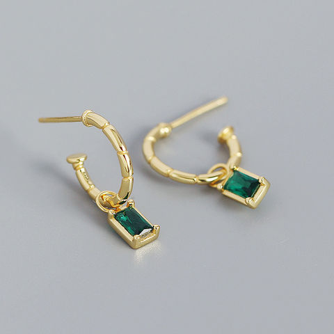 TJC Orecchini A Cerchio In Argento 925 Con Pietra Portafortuna (zaffiro Blu) - Placcati Platano, Gancio A Lisca Di Pesce
