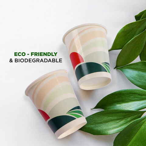 Disposable Paper Cups, Chim Lac Printed, 12oz And 16oz, Pack Of 100 Pcs ...