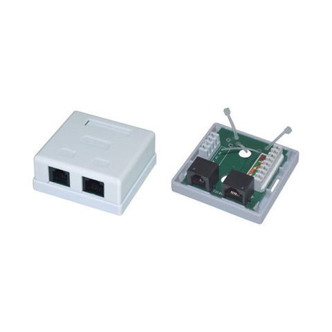 Aufputzdosen 2 Port UTP Cat.5e RJ45+RJ11 PCB-Buchse - Netzwerkdose für Datenübertragung for sale at factory direct price