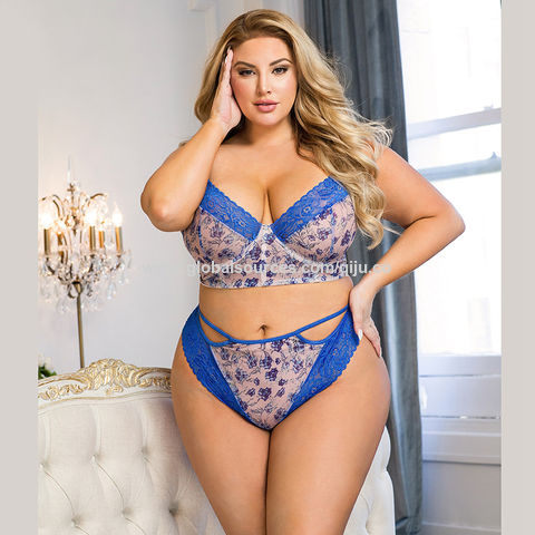 Buy Wholesale China Women Lingeries-sexy Bra And Panty Sets Blue Plus Size Lingerie Set Extra Large & Size Set at USD 6.85 | Global