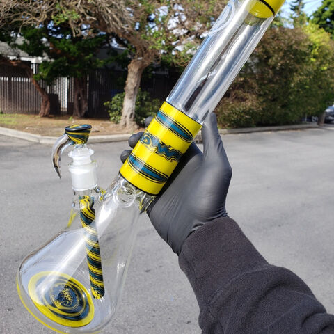 Buy Wholesale China 14inch 7mm Glass Bong Beaker Wig Wag Water Pipe Dab ...
