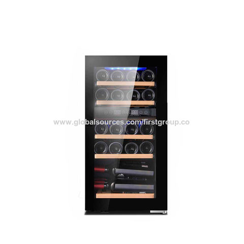 Refrigerador de Vinho Elétrico com Compressor Embutido, Dupla Zona e Porta de Vidro para 24 Garrafas for sale at factory direct price