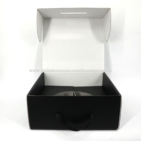 Buy Wholesale China Black Fancy Corrugated Hat Box Customized Logo Printed  High-quality Luxury Packaging Box & Black Corrugated Hat Box at USD 0.8