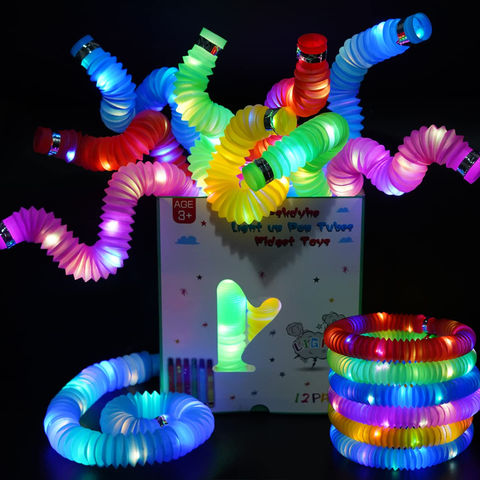 Iluminar tubos Juguetes sensoriales Tirar y estrestirar tubos para la  fiesta favorece a los niños Macaron