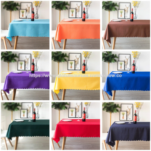 Solid Table Linen Table Linen, High-quality, Solid Color Table Cloth Rectangular ...