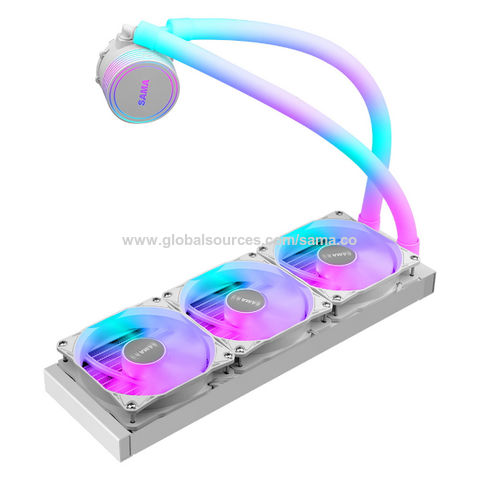 SAMA 240mm Cpu Liquid Cooler ARGB 240 AIO With Infinity Mirror Aluminum PC  Radiator Water Cooler PWM Fan for Intel AMD White