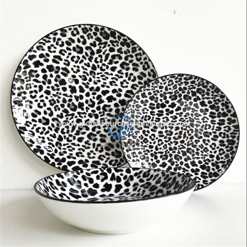 Compre Vajilla Con Diseño Animal Estampado De Leopardo y Vajilla