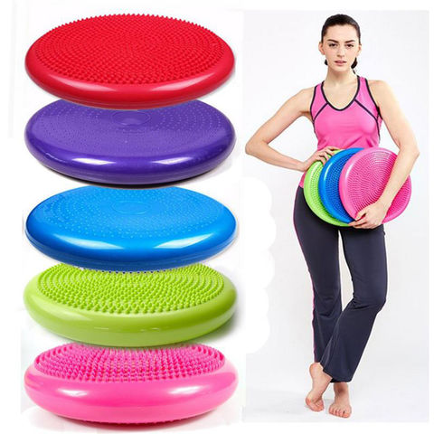 Yoga Inflatable Cushion,Wobble Massage Balances Cushion Thickened Gym Sports Fitness Enhance Core Stability 