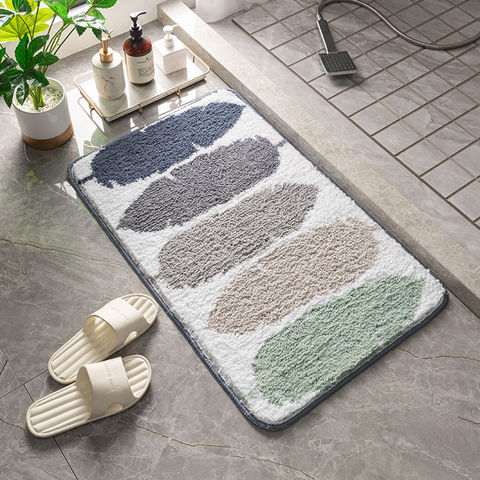 Gradient Colorful Chenille Bathroom Mat Carpets Entrance Doormat for Toilet  Rugs Bath Floor Towel Anti-skid Long Hairy Floor Mat