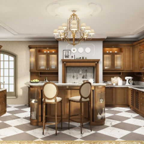 Buy Wholesale China Classic Solid Wood Kitchen Cabinet Set For