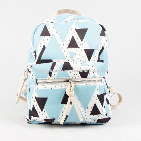 Mini Geometric Pattern Pu Fashion Backpack School Bag Bookbag For