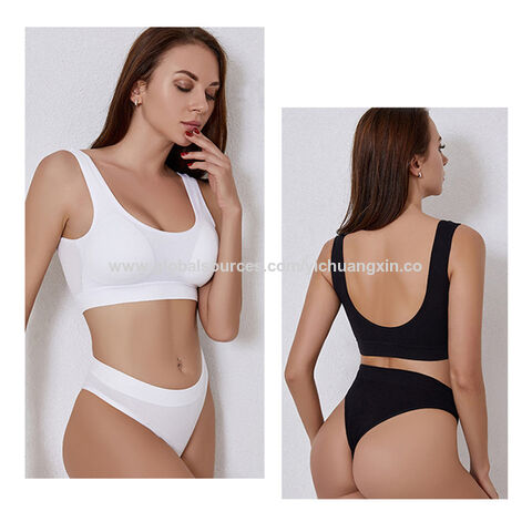 Buy Wholesale China 2022 Simple Plus Size Comfortable With Pad Sexy Bra And  Panties Two-piece Set & Women's Underwear Sets at USD 3.5